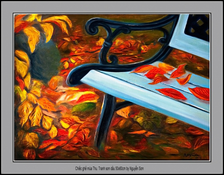 Chiếc ghế mùa Thu. Tranh sơn dầu 50x60cm by Nguyễn Sơn