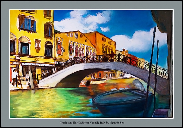 Venedig Italy. Tranh sơn dầu 60x80cm by Nguyễn Sơn